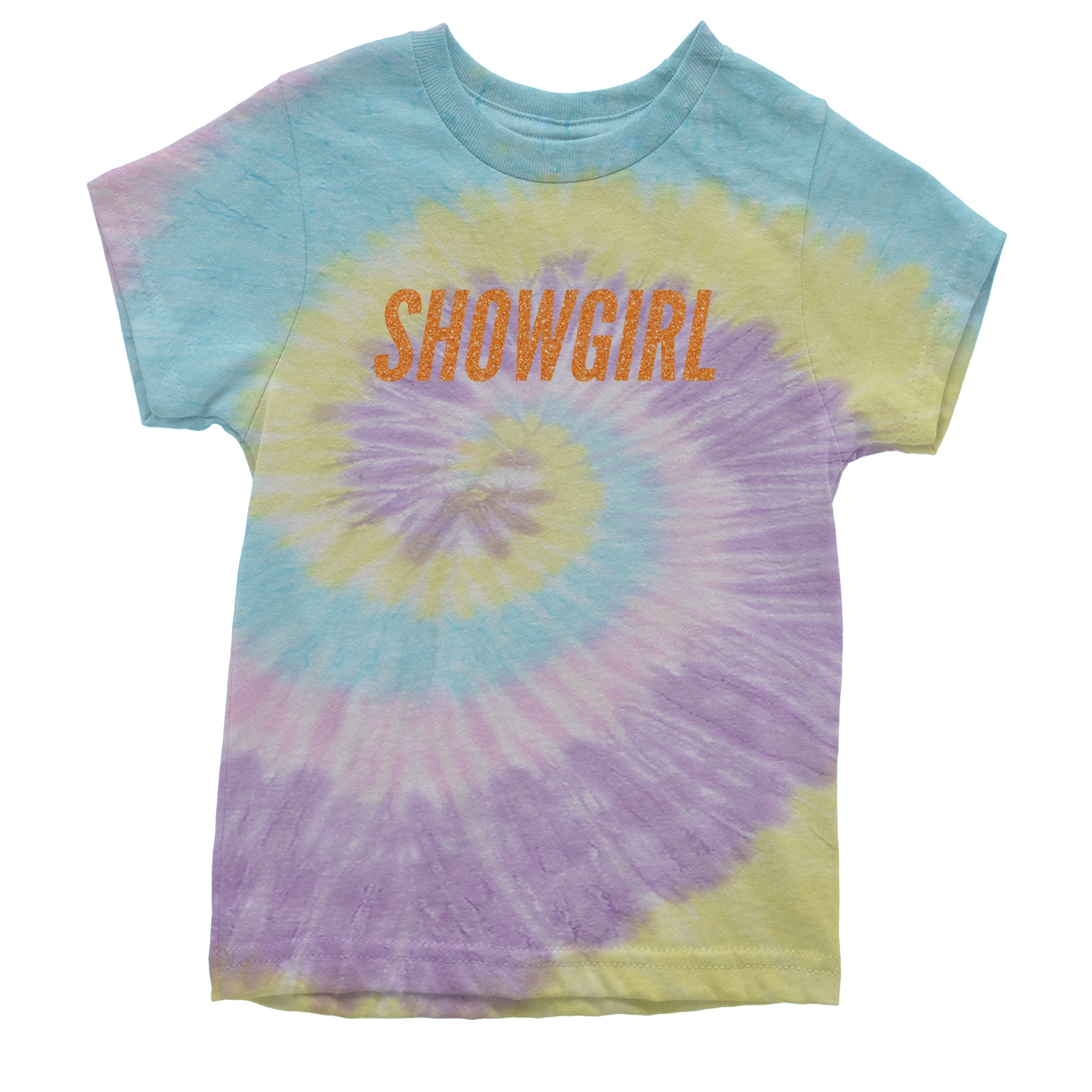 Showgirl Orange Glitter Youth T-shirt Tie-Dye Jellybean