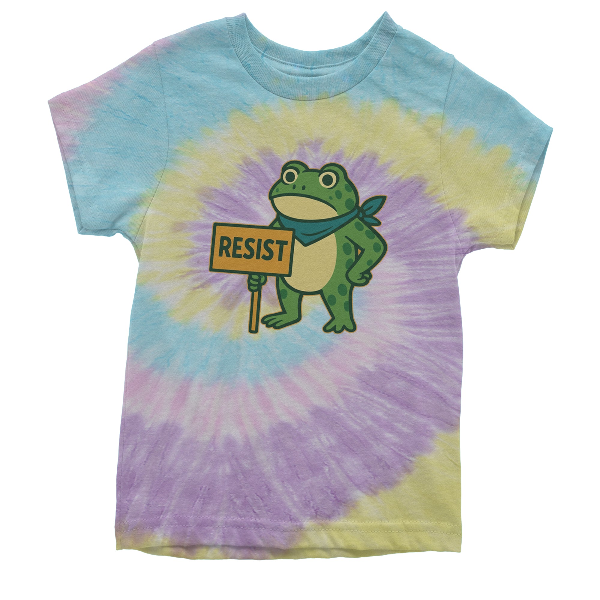 Sign Resist Meme Frog Protest Youth T-shirt Tie-Dye Jellybean