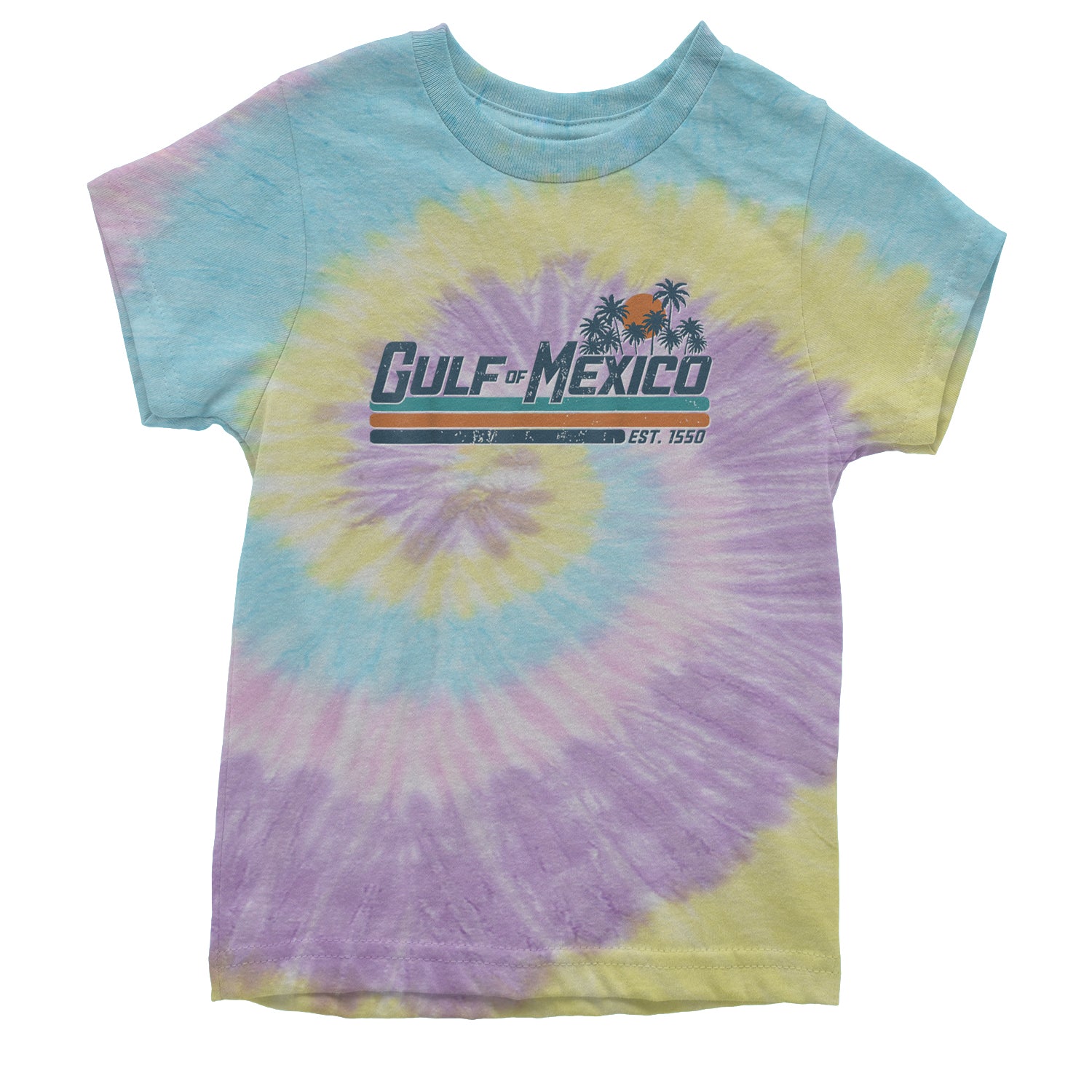 Gulf Of Mexico Established Year 1550 Youth T-shirt Tie-Dye Jellybean