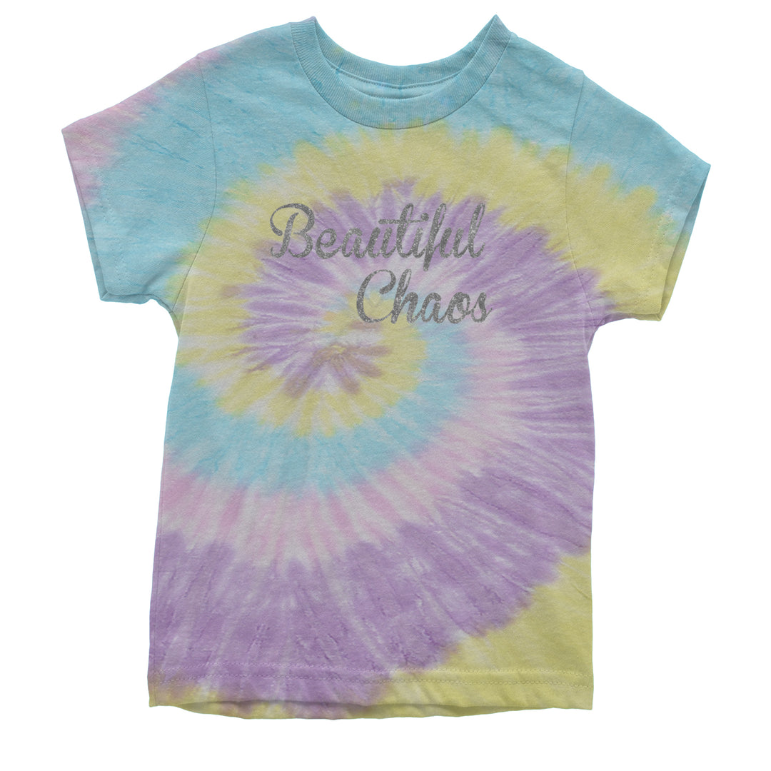 Beautiful Chaos Glitter Music Festival Youth T-shirt Tie-Dye Jellybean