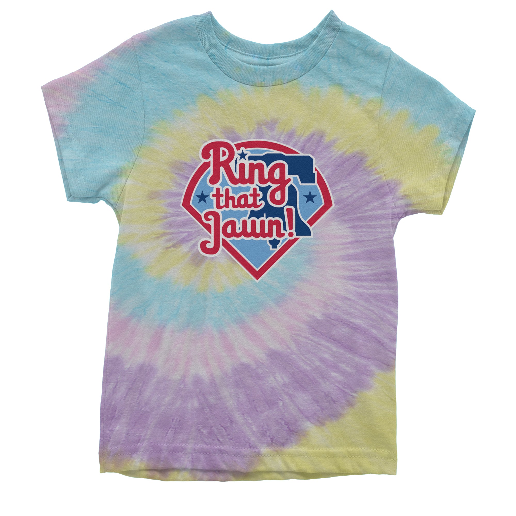 Ring That Jawn Philly Baseball Youth T-shirt Tie-Dye Jellybean