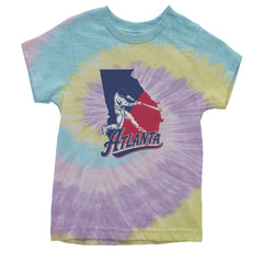Atlanta Georgia Batter Up Youth T-shirt Tie-Dye Jellybean