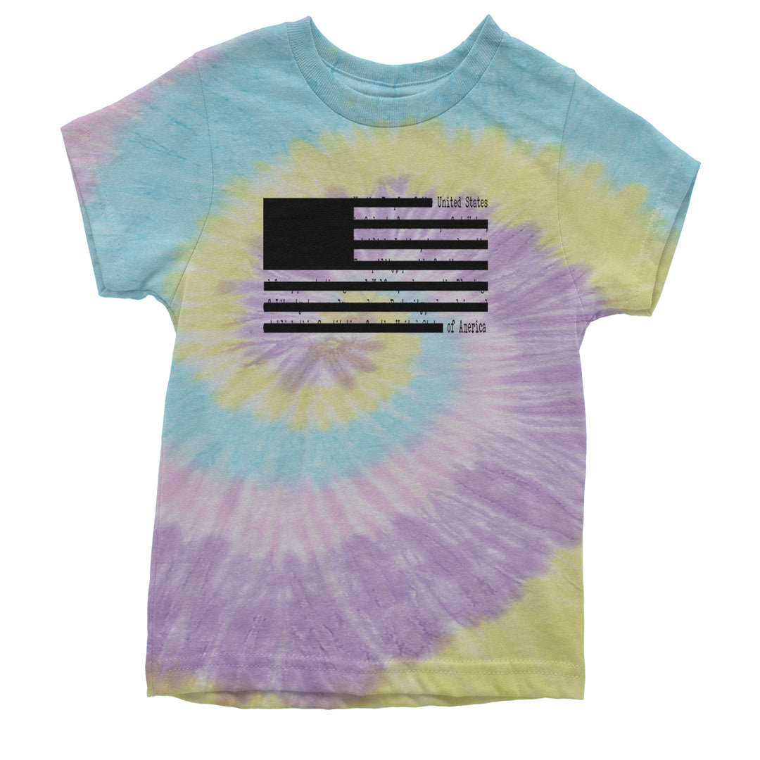 Redacted American Flag Youth T-shirt Tie-Dye Jellybean