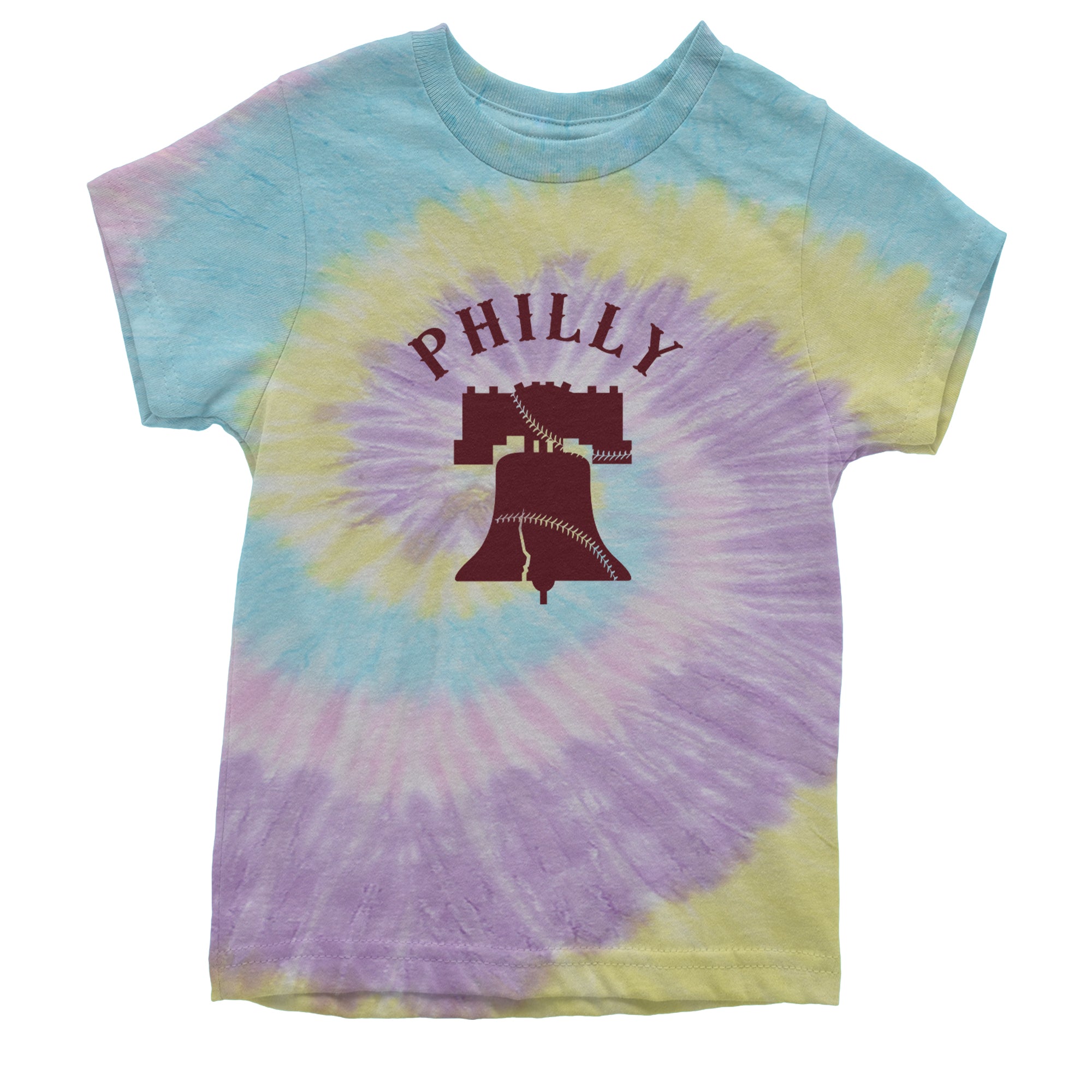 Philly Cracked Liberty Bell Youth T-shirt Tie-Dye Jellybean