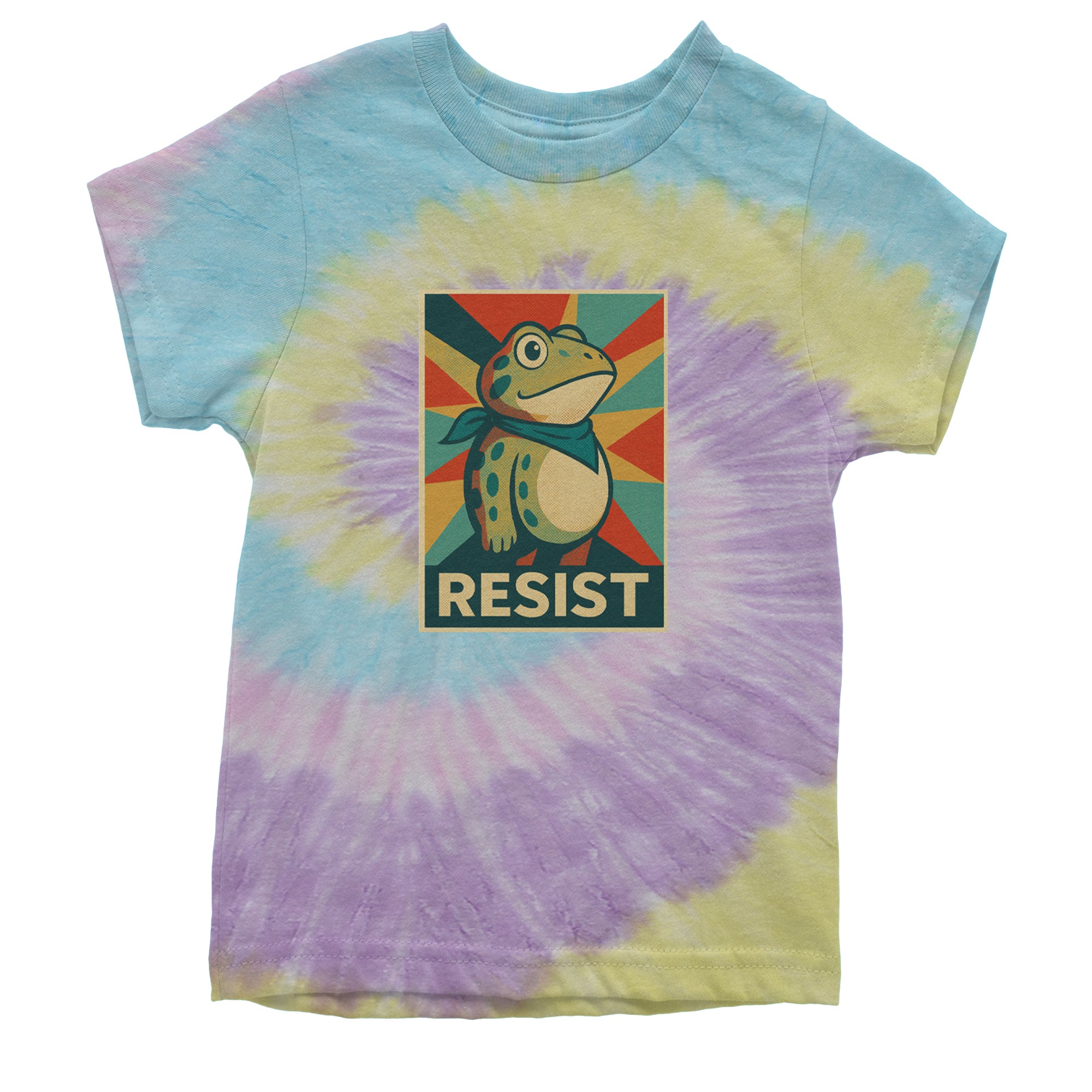 Resist Portland Protest Frog Youth T-shirt Tie-Dye Jellybean