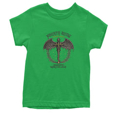 Fourth Wing Dragon Rider Vintage Basgiath War College Youth T-shirt Kelly Green