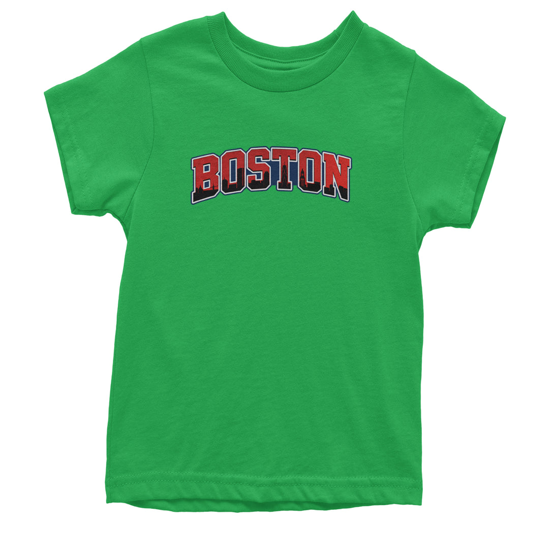 Boston City Pride Skyline Youth T-shirt Kelly Green