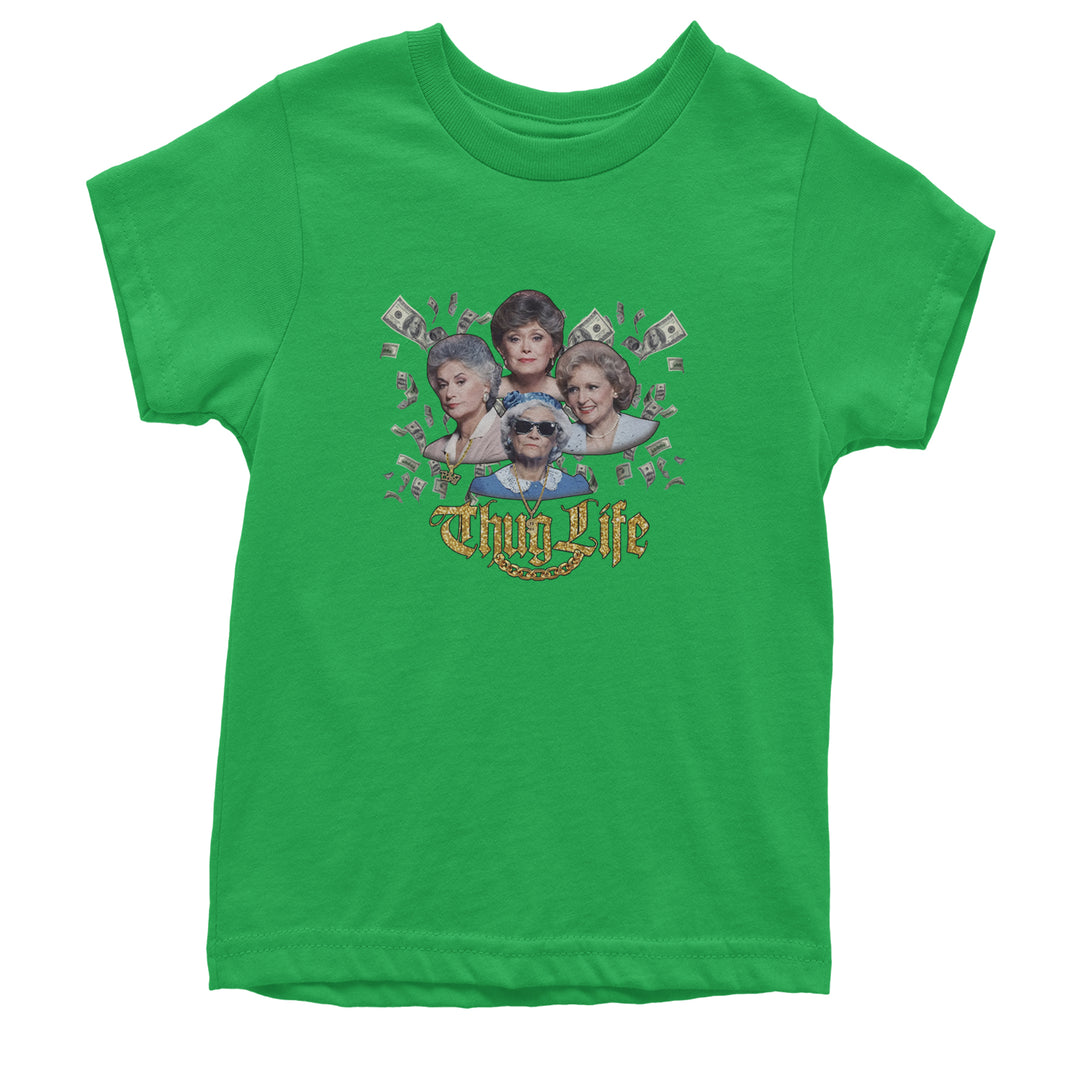 Golden Chain Thug Life Girls Youth T-shirt Kelly Green