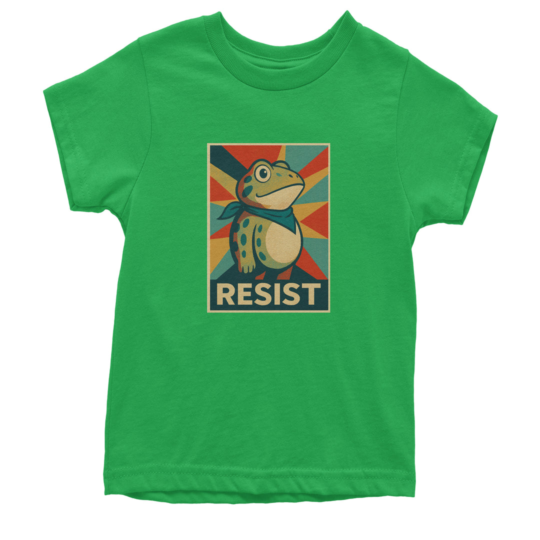 Resist Portland Protest Frog Youth T-shirt Kelly Green