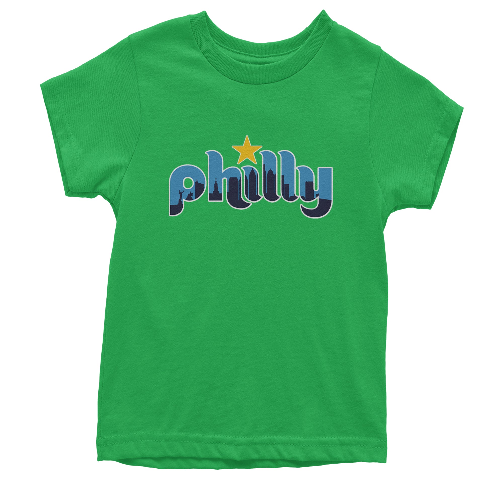 Skyline Philly Philadelphia Youth T-shirt Kelly Green