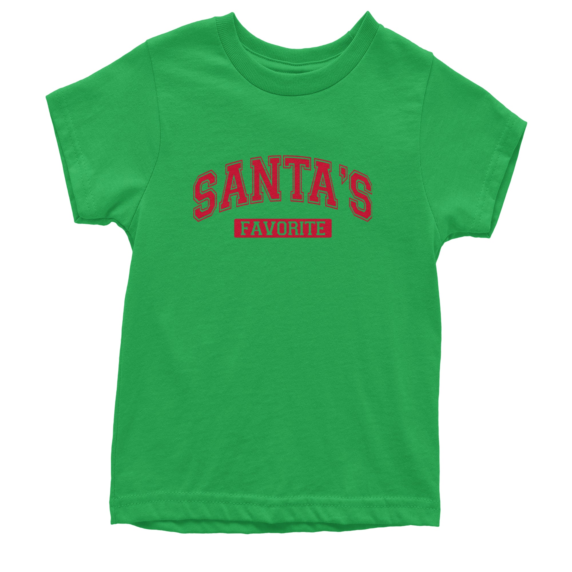 Santa's Favorite Youth T-shirt Kelly Green