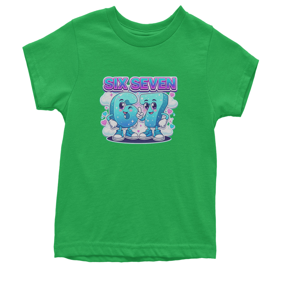 67 Six Seven Meme Kawaii Cloud Youth T-shirt Kelly Green