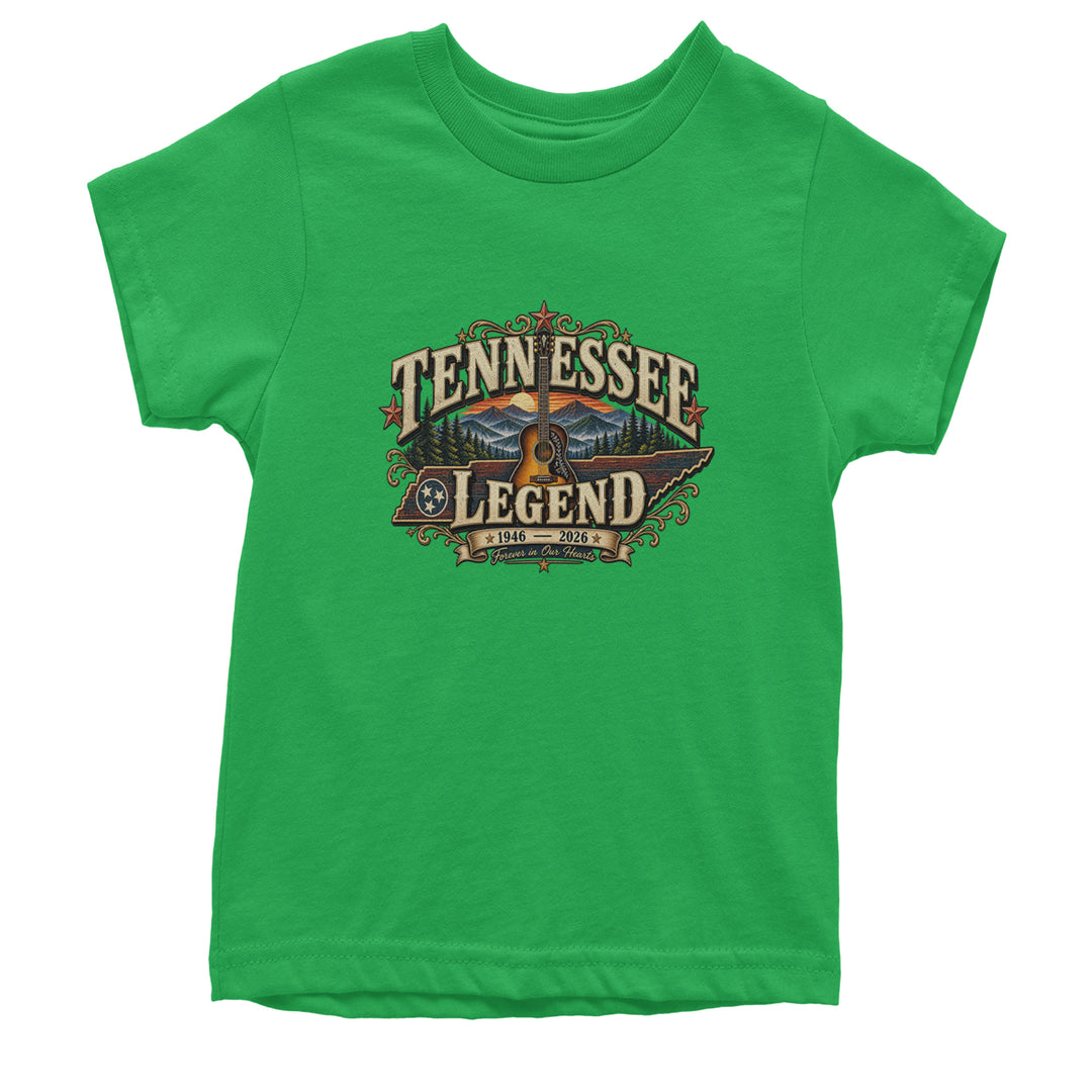 Tennessee Legend Country Music Dolly Youth T-shirt Kelly Green