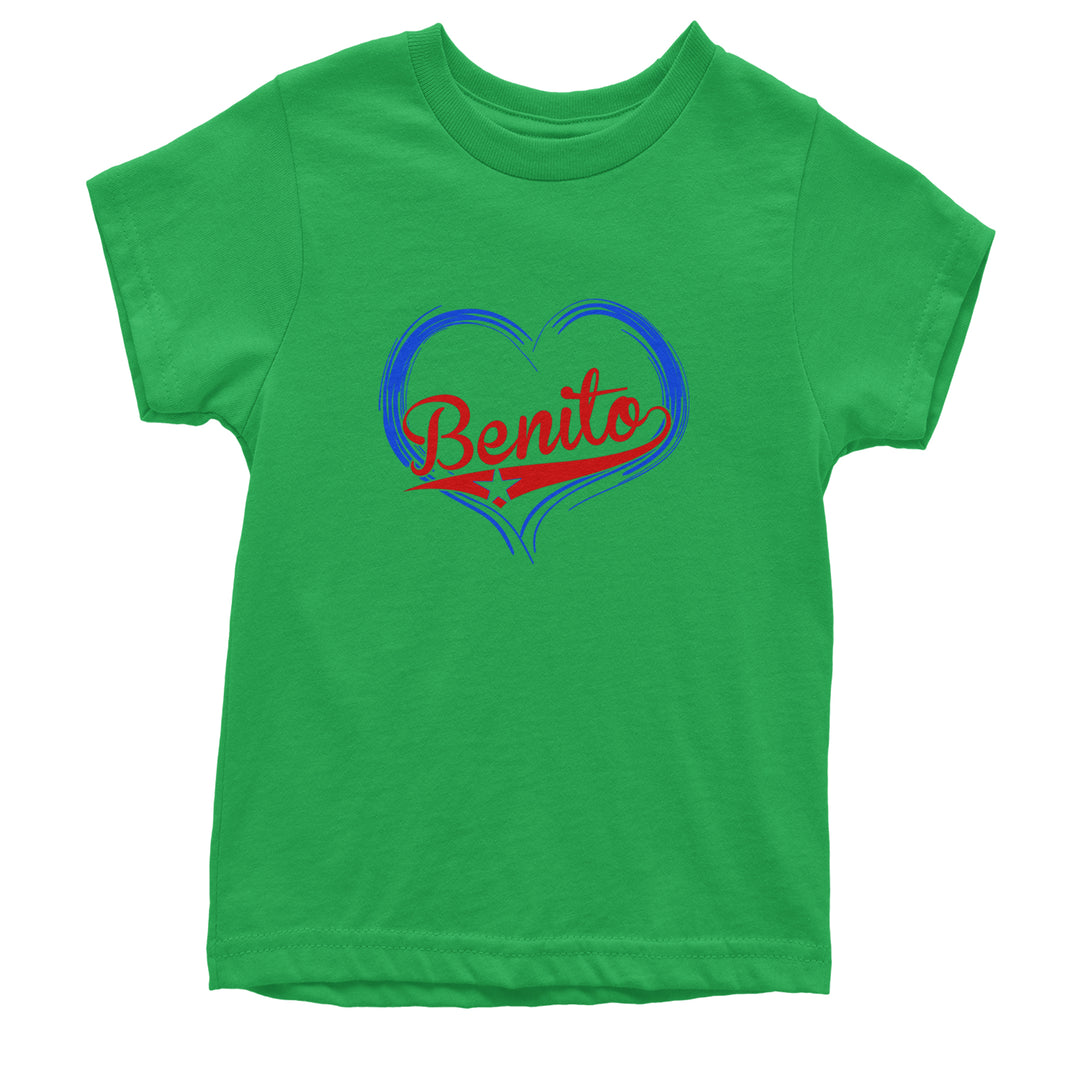 Benito Heart Puerto Rico Youth T-shirt Kelly Green