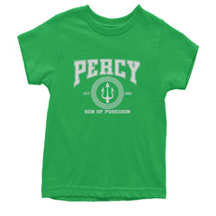 Percy Son Of Poseidon Sea God Youth T-shirt Kelly Green
