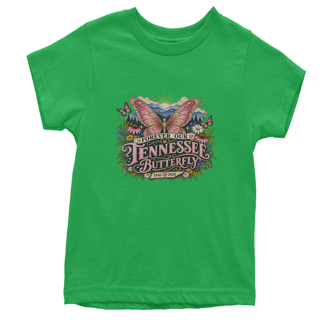Forever Our Tennessee Butterfly Dolly Youth T-shirt Kelly Green