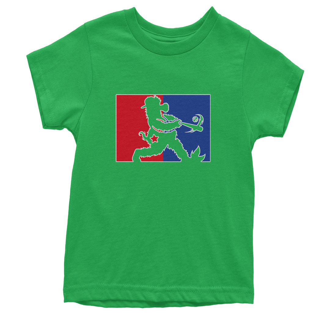 Batter Up Philly Baseball Phan Youth T-shirt Kelly Green