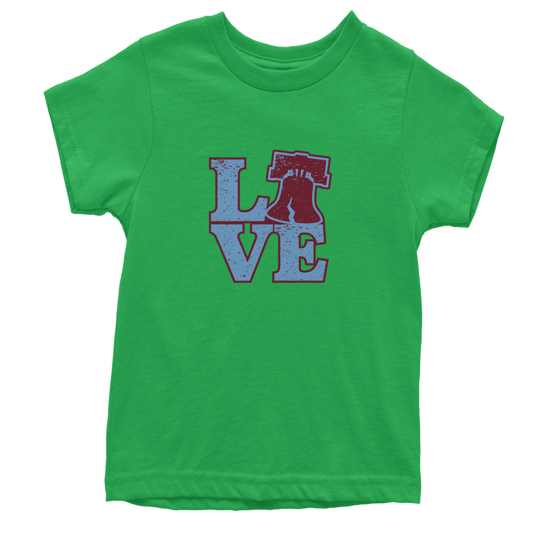 Love Philly Liberty Bell Youth T-shirt Kelly Green