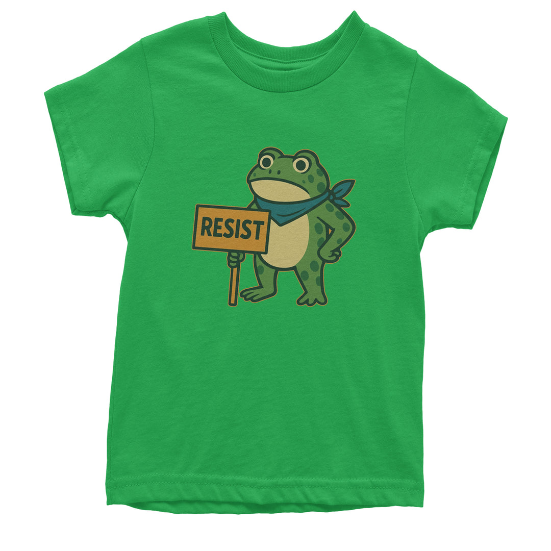 Sign Resist Meme Frog Protest Youth T-shirt Kelly Green