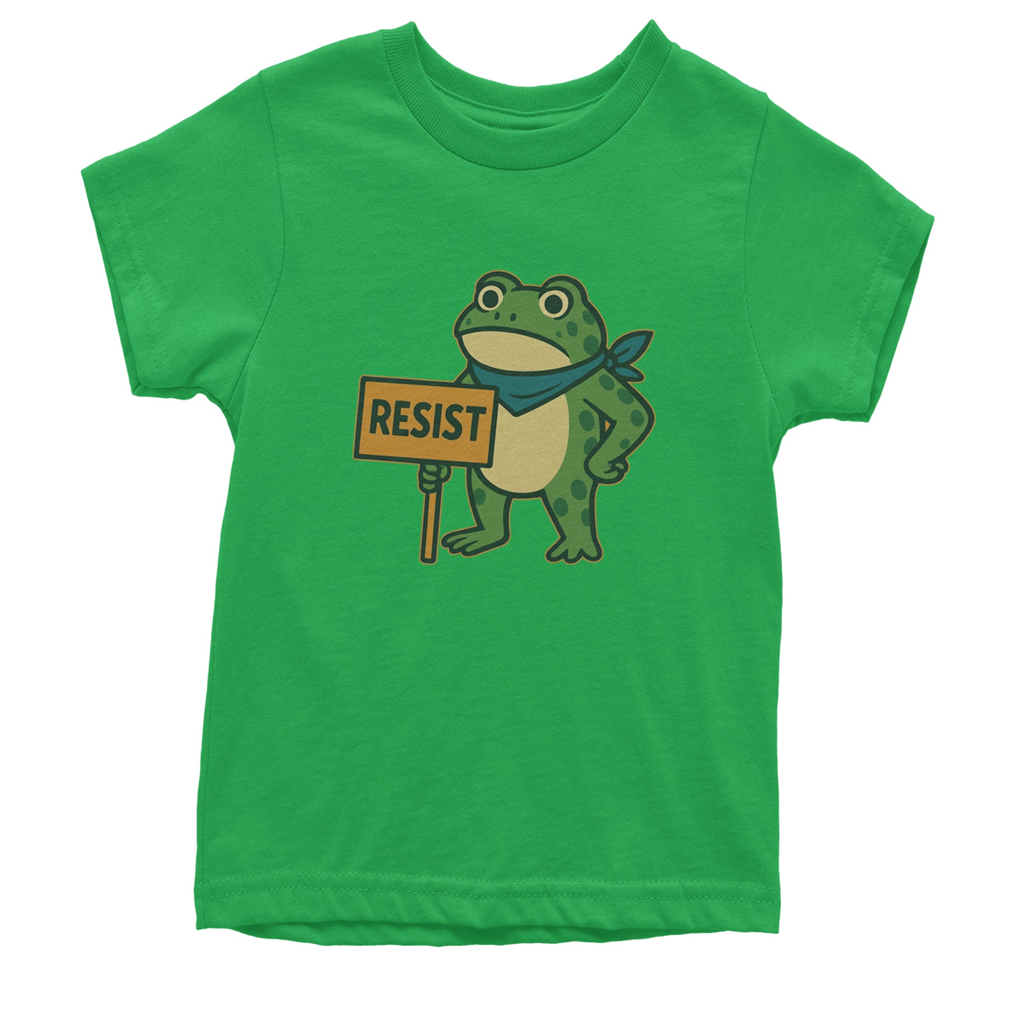 Sign Resist Meme Frog Protest Youth T-shirt Kelly Green