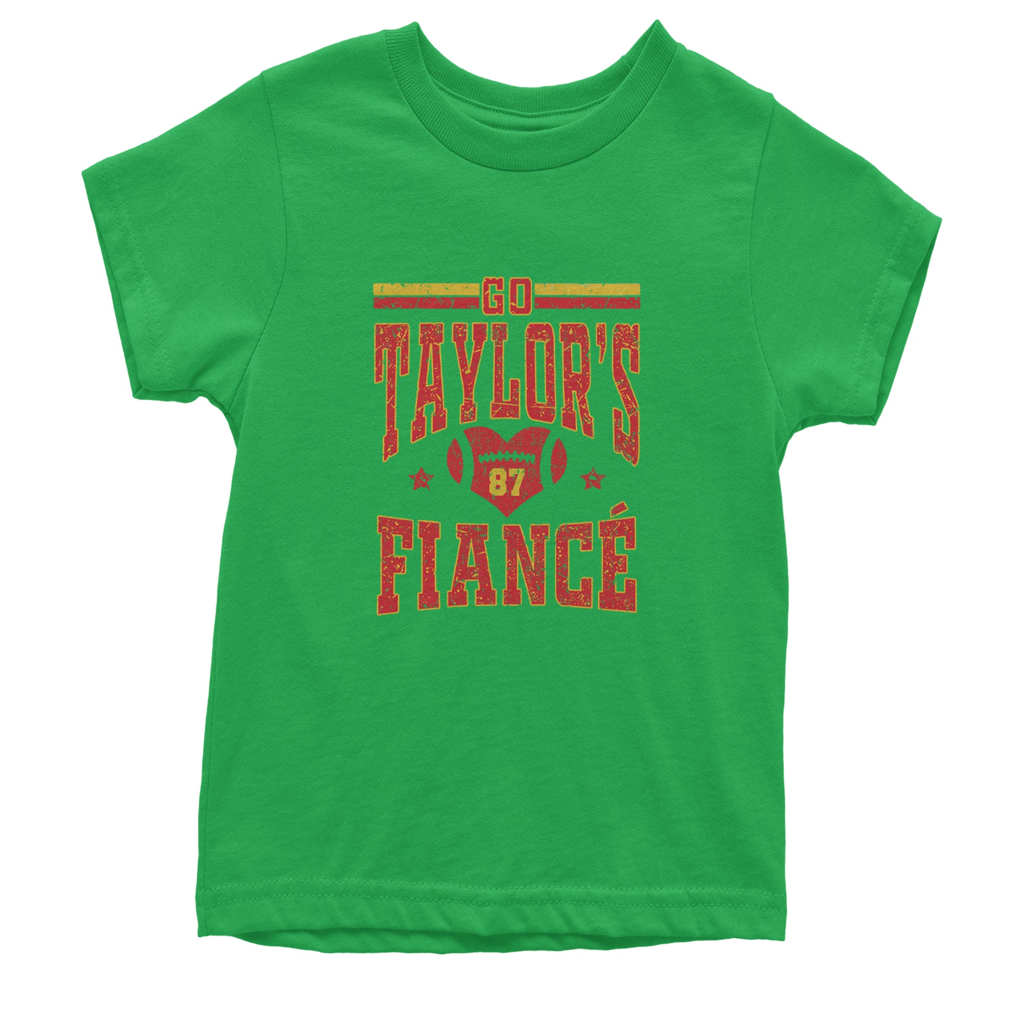 Go Taylor's Fiancé Engagement Game Day Youth T-shirt Kelly Green