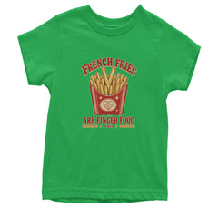French Fries Are Finger Food IYKYK Youth T-shirt Kelly Green