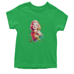 Mrs. Monroe Watercolors Bombshell Youth T-shirt Kelly Green