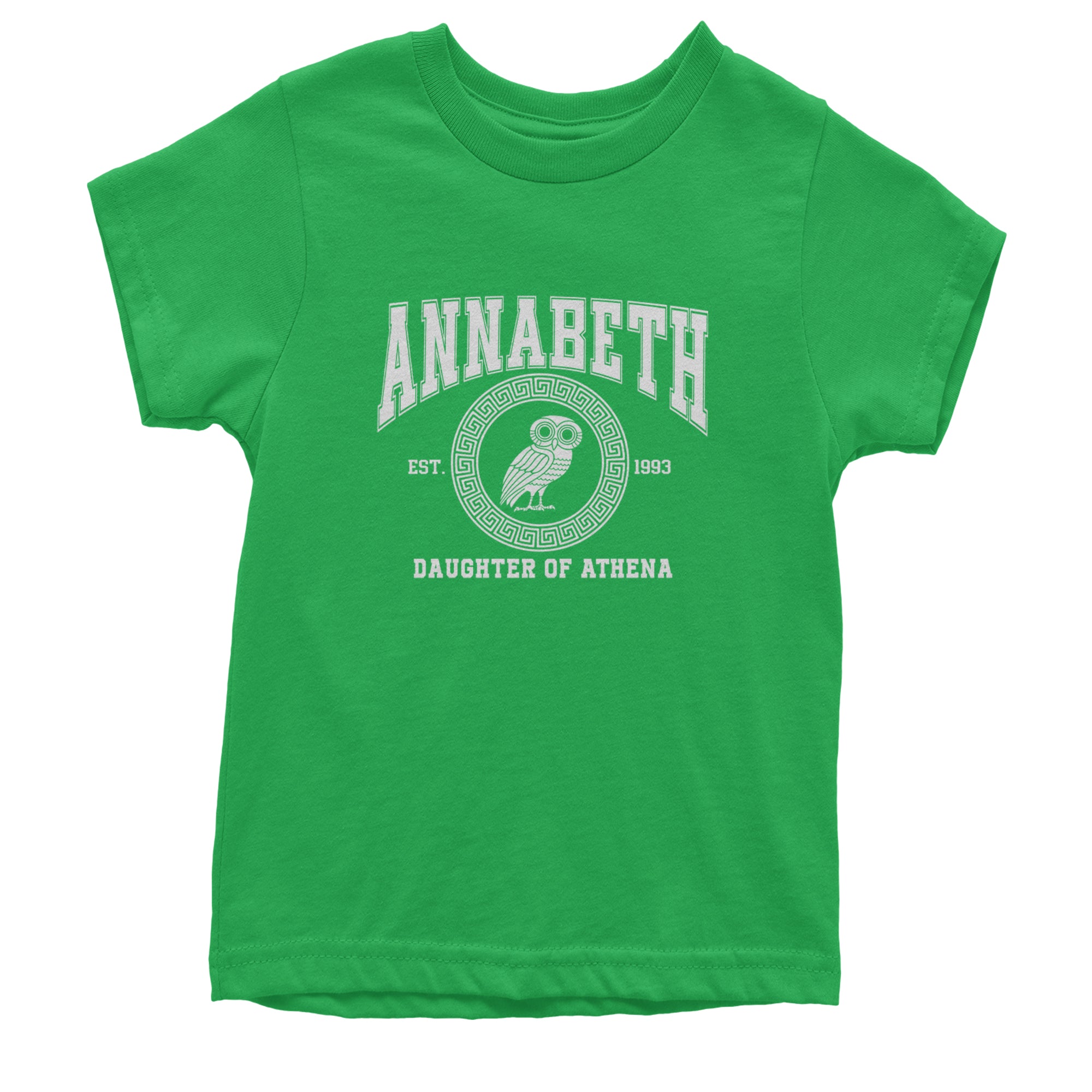 Annabeth Daughter of Athena Owl Wisdom Youth T-shirt Kelly Green