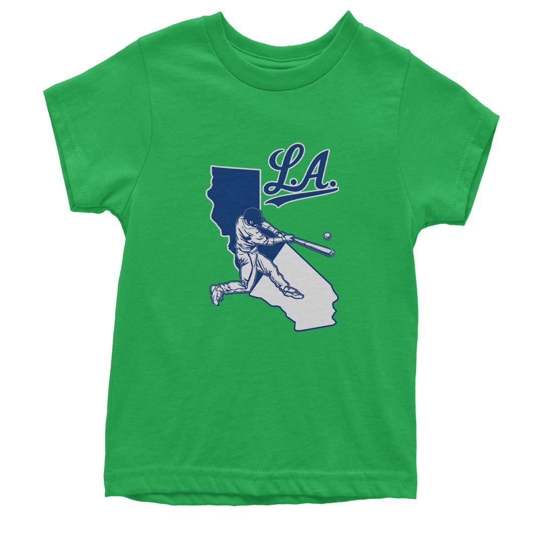 Los Angeles Baseball Batter Up Youth T-shirt Kelly Green