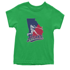 Atlanta Georgia Batter Up Youth T-shirt Kelly Green