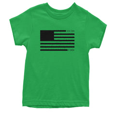 Redacted American Flag Youth T-shirt Kelly Green