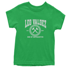 Leo Valdez Son of Hephaestus Forge Master Youth T-shirt Kelly Green