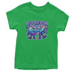Six Seven 67 Retro Pixel Buddies Youth T-shirt Kelly Green