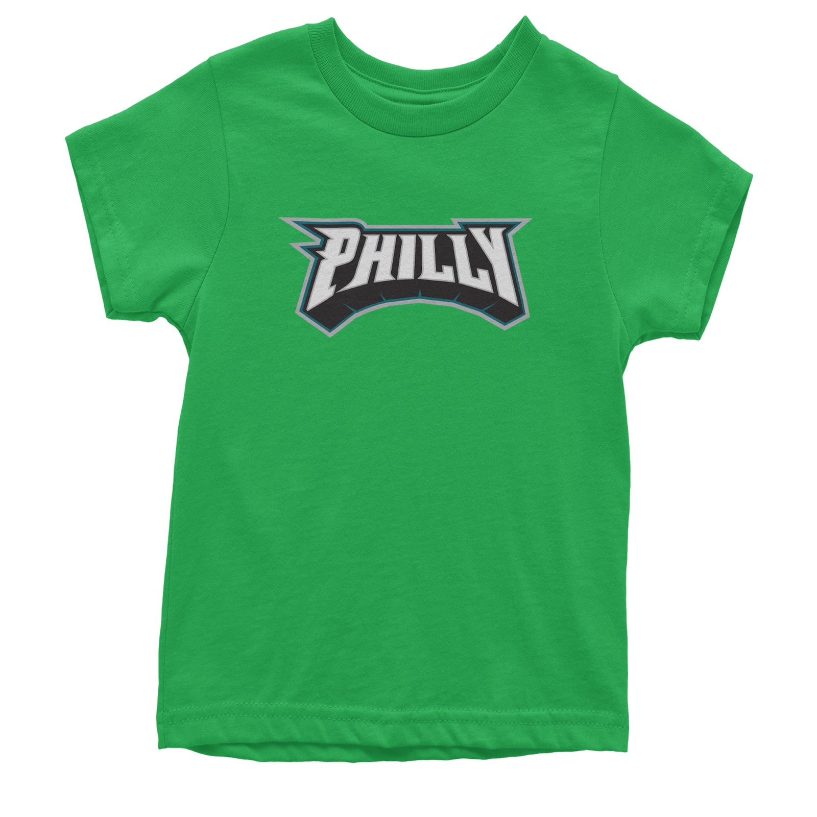 Philly Bold Block Throwback Youth T-shirt Kelly Green