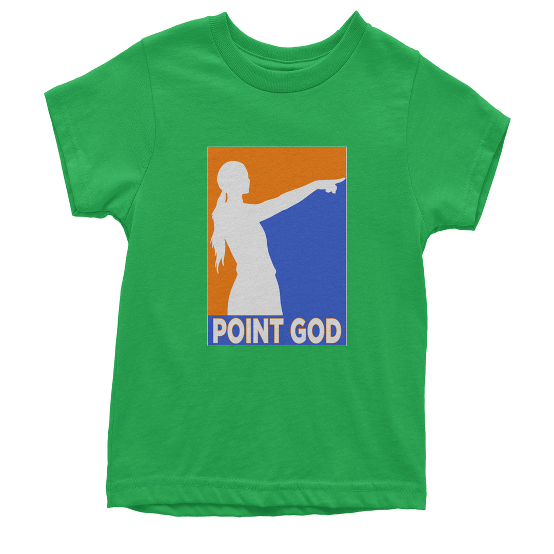 Point God Cunningham Basketball Pointing Meme  Youth T-shirt Kelly Green