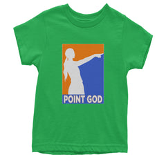 Point God Cunningham Basketball Pointing Meme  Youth T-shirt Kelly Green