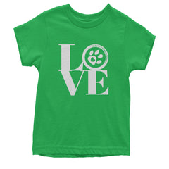TLC LOVE Dog Rescue Youth T-shirt Kelly Green