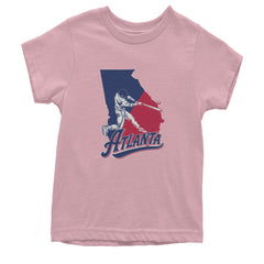 Atlanta Georgia Batter Up Youth T-shirt Light Pink