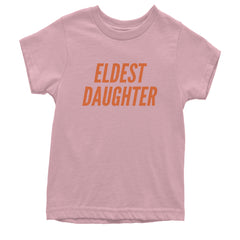 Eldest Daughter graphic on Kids' Heavyweight Cotton T-Shirt in Light Pink
