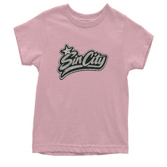Sin City Vegas Retro Vintage Youth T-shirt Light Pink