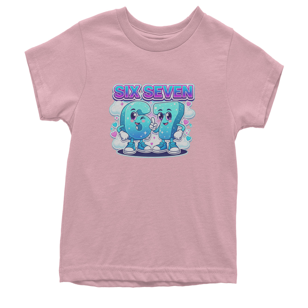 67 Six Seven Meme Kawaii Cloud Youth T-shirt Light Pink