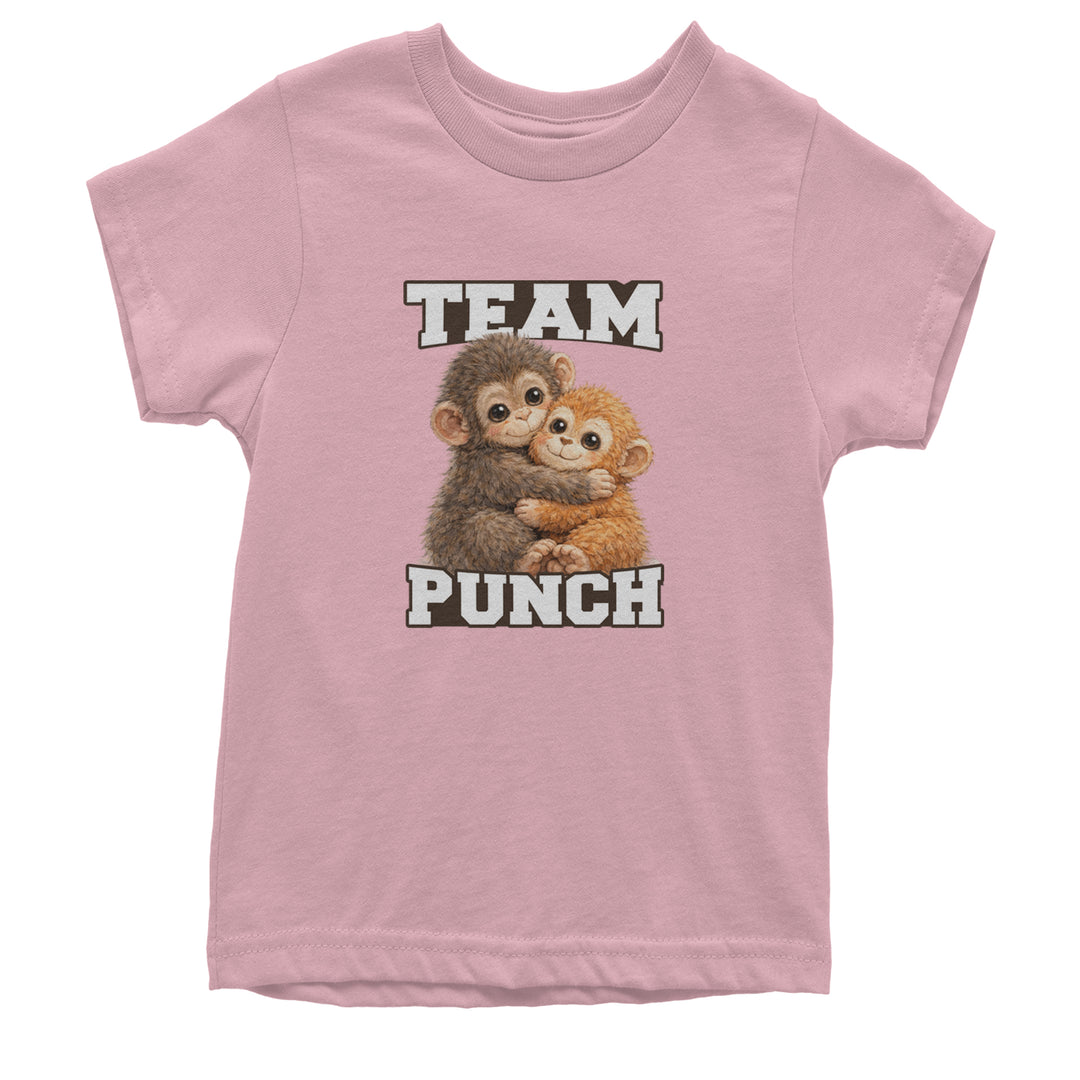 Team Punch Panchi-kun Monkey Youth T-shirt Light Pink