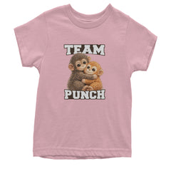 Team Punch Panchi-kun Monkey Youth T-shirt Light Pink