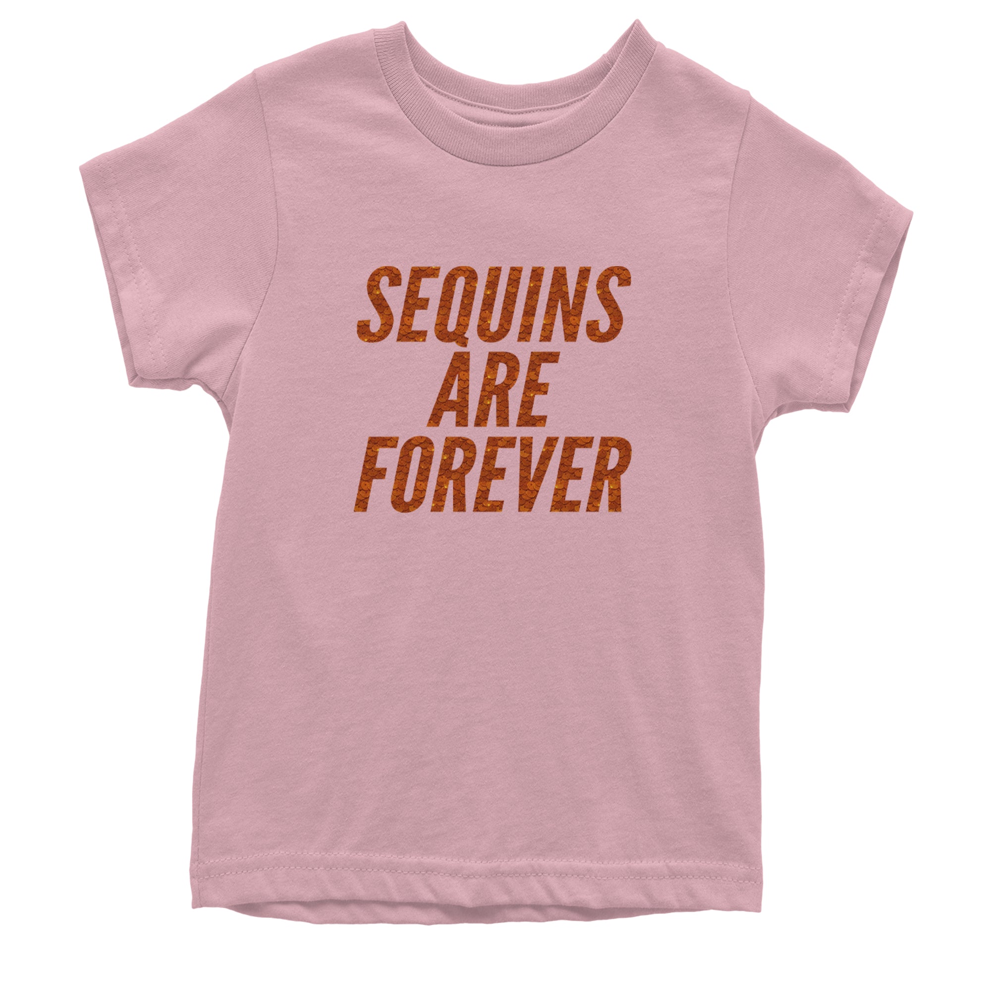 Sequins Are Forever Retro Glam Youth T-shirt Light Pink