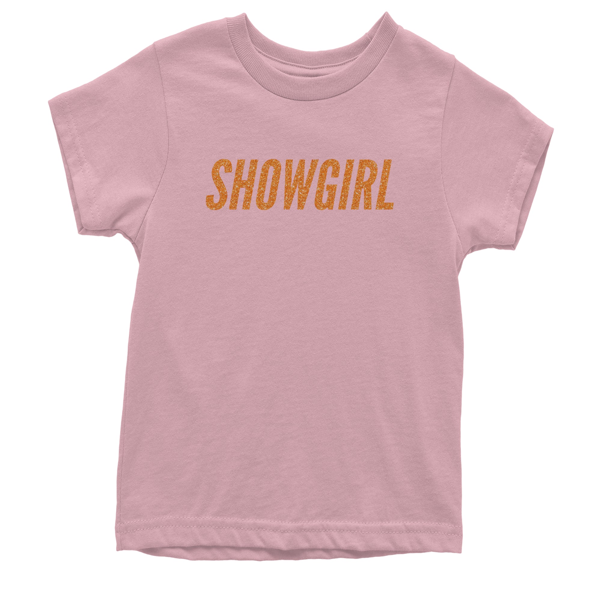 Showgirl Orange Glitter Youth T-shirt Light Pink