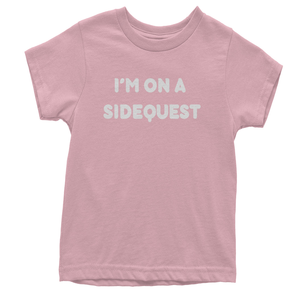 I'm On A Sidequest Festival Rave EDM graphic on Kids' Heavyweight Cotton T-Shirt in Light Pink