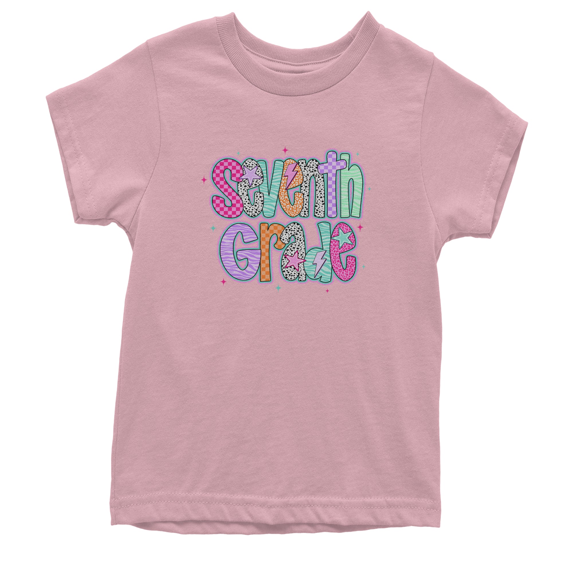 Seventh Grade Swagger Colorful Back to School Youth T-shirt Light Pink