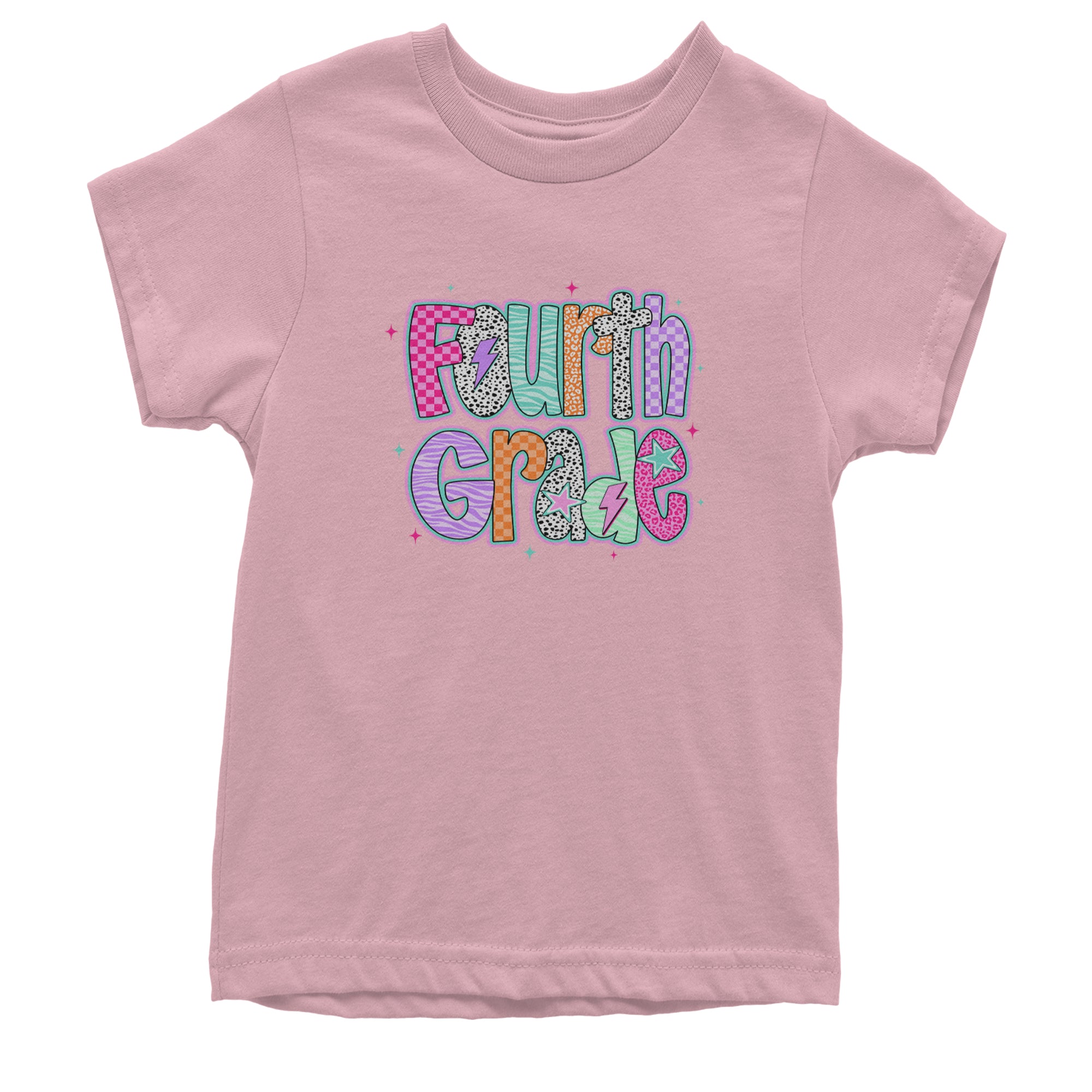 Fourth Grade Fierce Colorful Back to School Youth T-shirt Light Pink