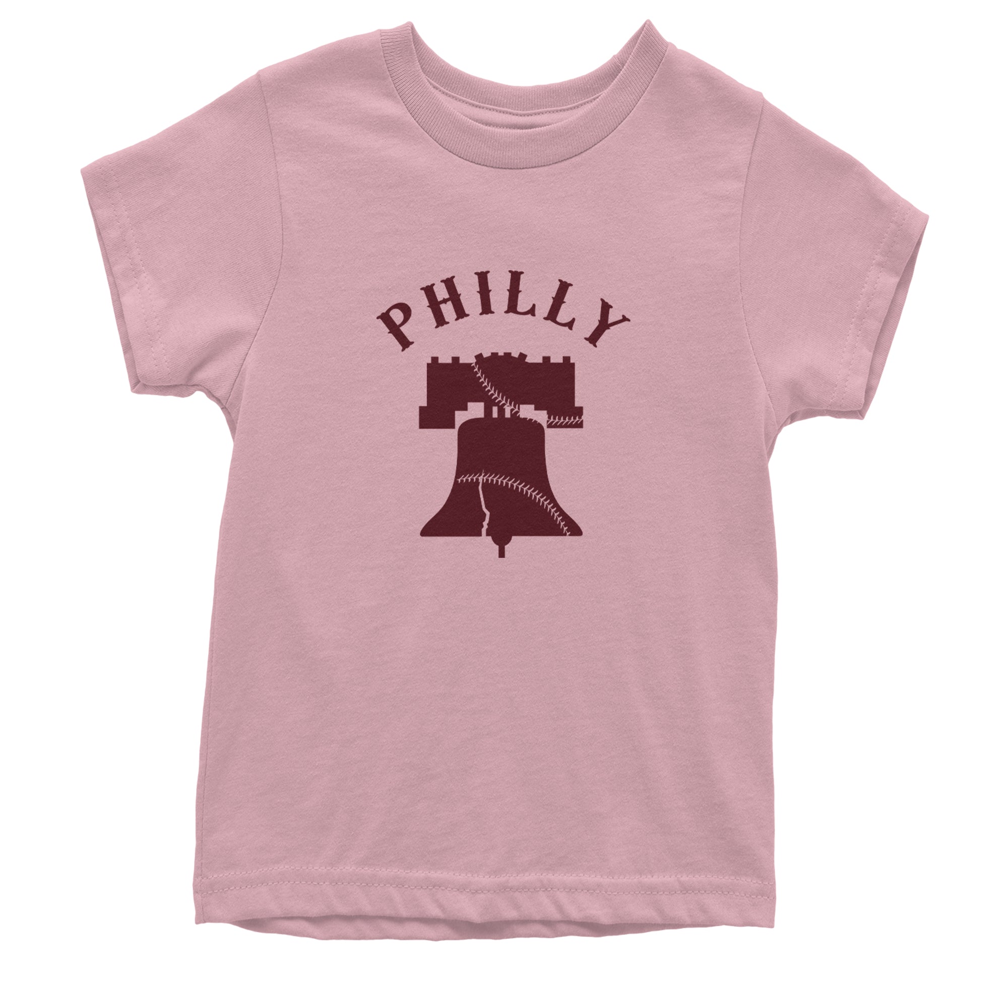 Philly Cracked Liberty Bell Youth T-shirt Light Pink