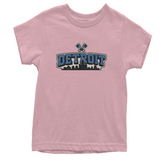 Detroit Motor City Retro Piston Youth T-shirt Light Pink